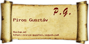 Piros Gusztáv névjegykártya